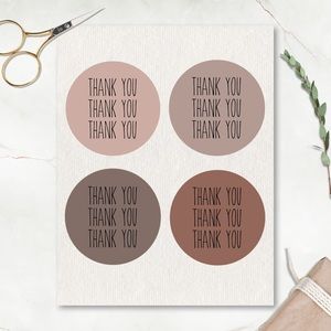 2” Rae Dunn Inspired Thank You Stickers 96 Count